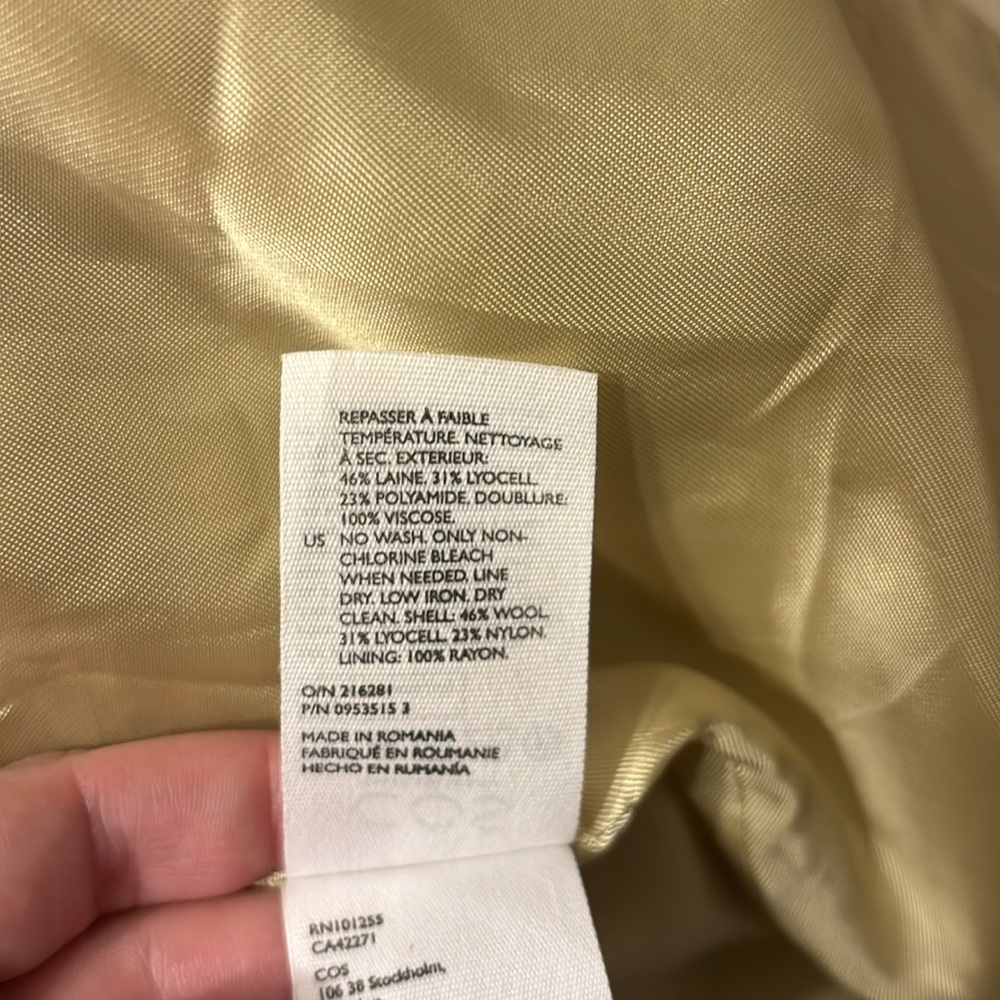 COS wool blend long coat size 8 - Picture 6 of 7